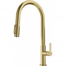 Baterie de bucătărie cu capăt extractibil cu funcție filtrare Franke Maris Slim J Clear Water 120.0736.601 gold