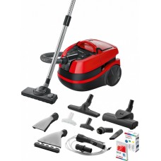 Aspirator multifuncțional Wet&Dry Bosch BWD421PET, 2100 W, filtru Hepa, rosu