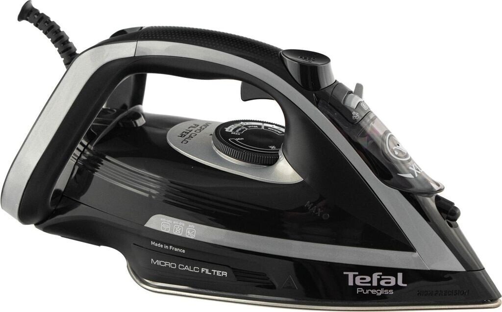 Утюг с паром Tefal Puregliss FV8062, 3000 Вт, Durilium AirGlide, черный/серый