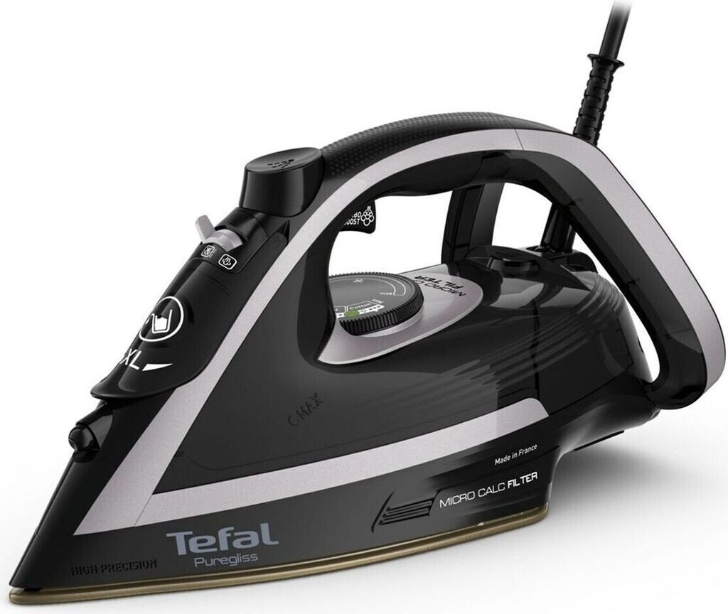 Утюг с паром Tefal Puregliss FV8062, 3000 Вт, Durilium AirGlide, черный/серый