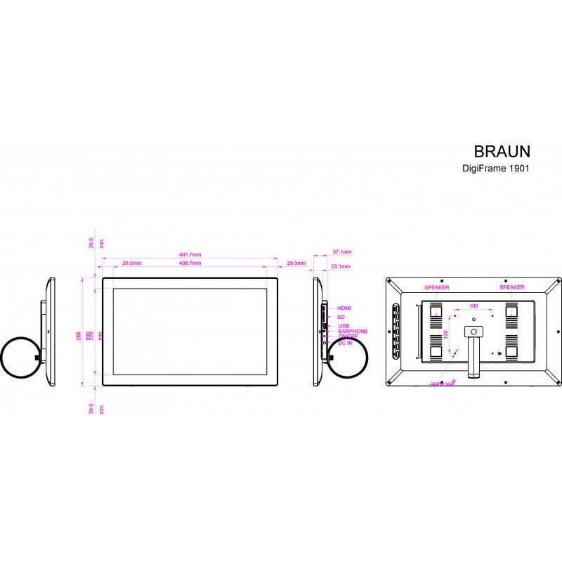 Цифровая фоторамка BRAUN DigiFrame 1901 8GB ( 21250 )