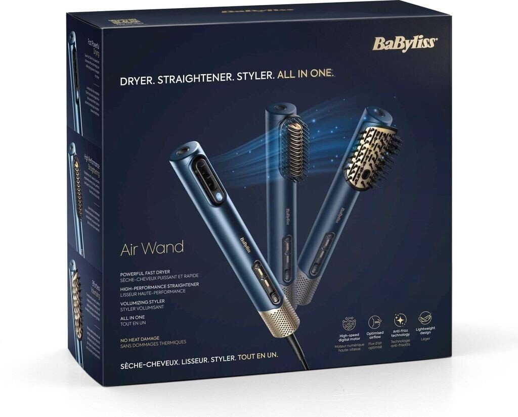 Perie cu aer cald BaByliss Air Wand AS6550E 3-in-1, 1600W, 4 trepte temperatura, albastru inchis