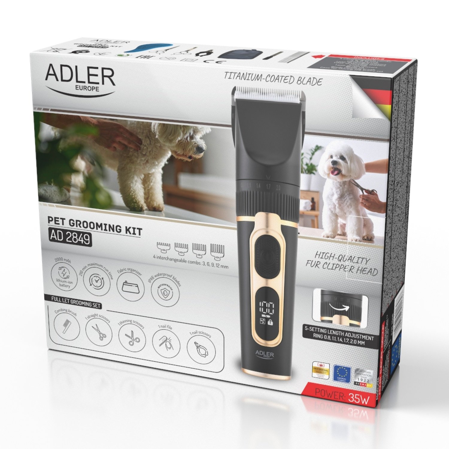 Профессиональный набор для груминга для животных Adler AD 2849