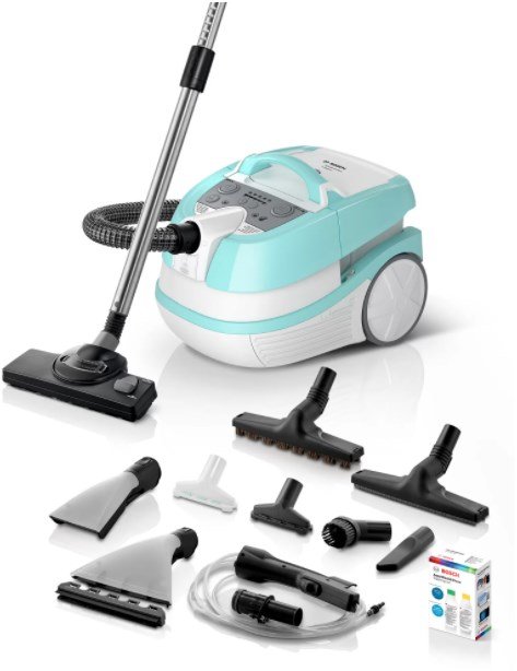Aspirator multifuncțional Wet&Dry Bosch BWD420HYG, 2000W, alb-bleu