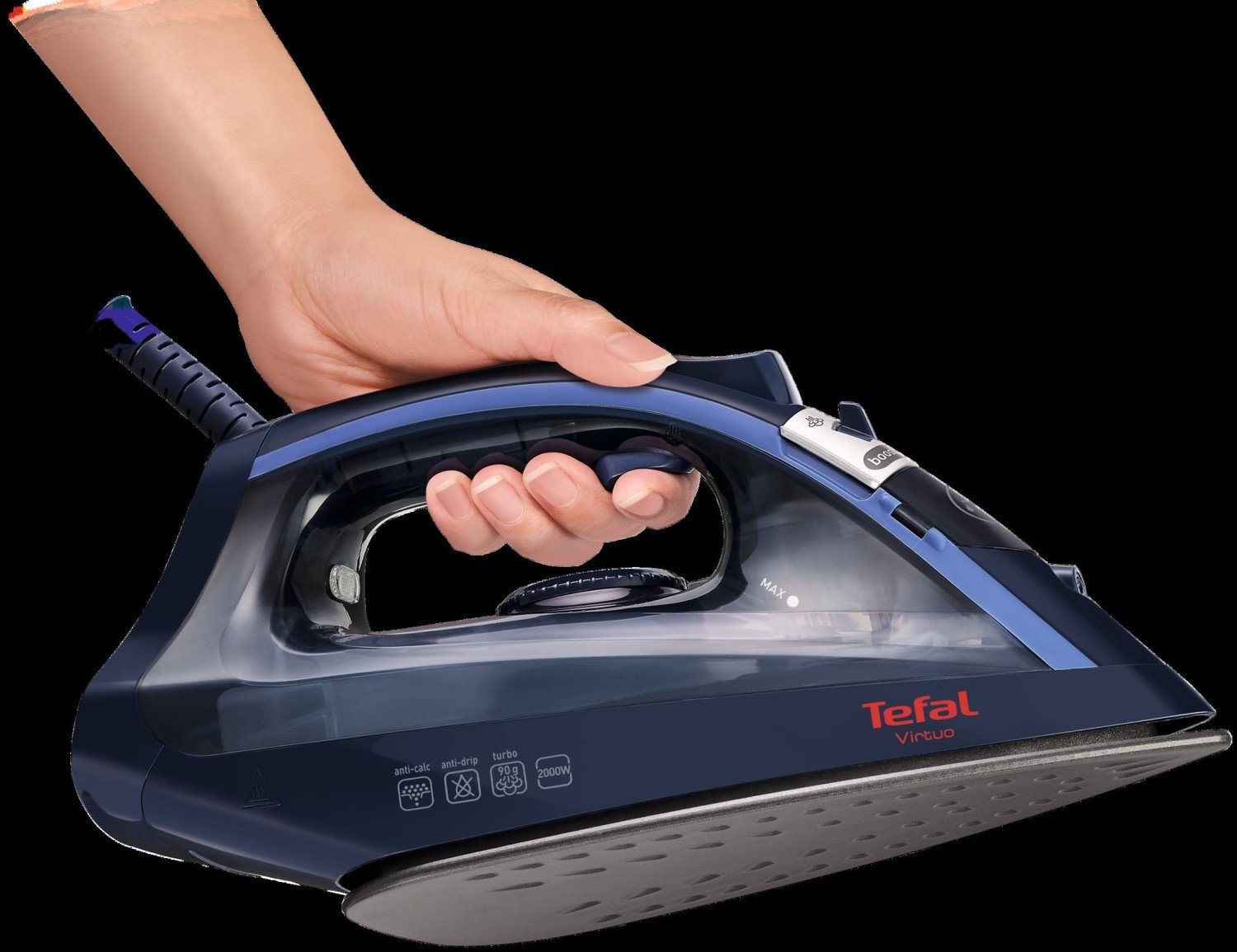 Утюг с паром Tefal Virtuo FV 1713, 2000 Вт, синий