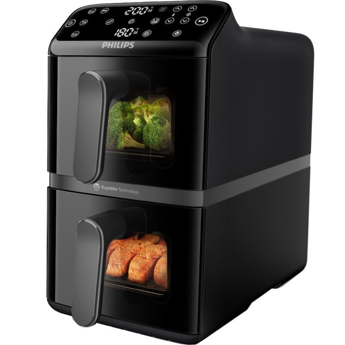 Двухсекционная аэрофритюрница с двумя корзинами Philips Серия 4000 NA460/00,13 режимов, 10.0л, 2750Вт