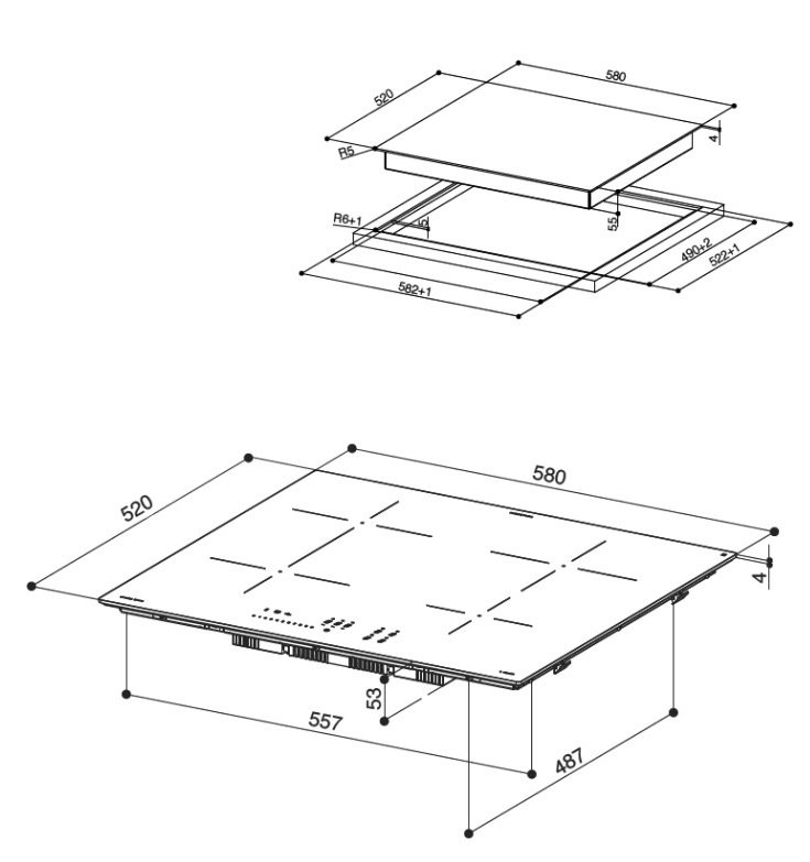 Варочная панель индукционная Faber FCH 64 GR KL 108.0604.934