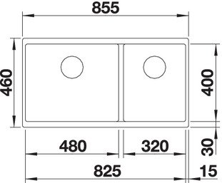 Кухонная мойка Blanco Subline 480/320-U 525993 черный