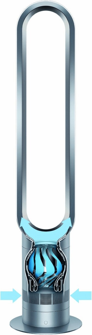 Безлопастной вентилятор Dyson AM07, 26Вт, белый / серебристый