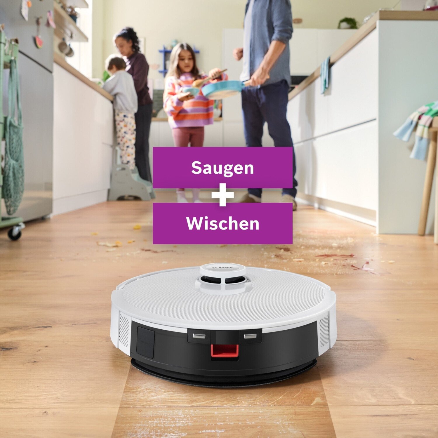Робот-пылесос Bosch Spotless BCRC1W с функцией влажной уборки, 0,4 л, 14,4 В, макс 160 мин, Wi-Fi