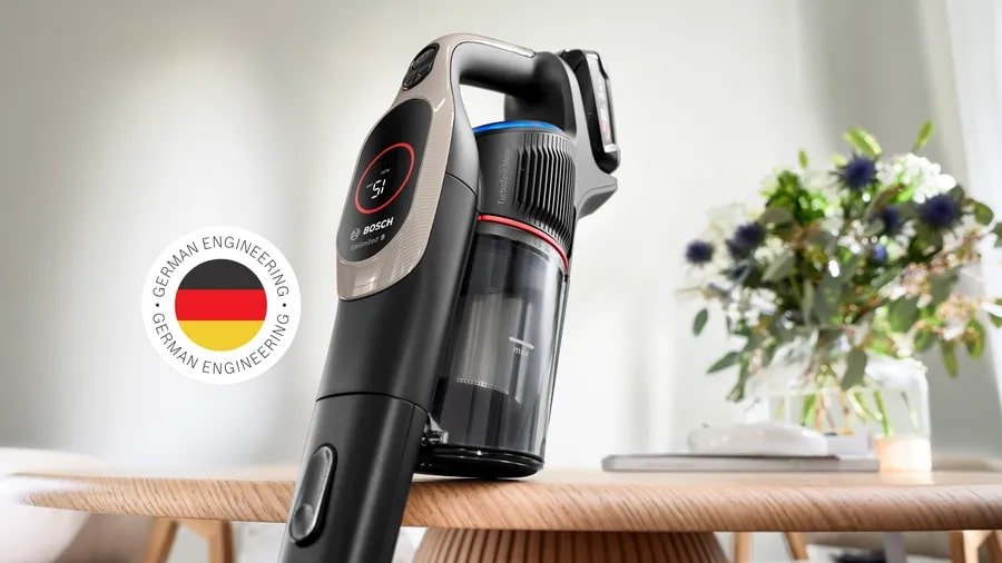 Аккумуляторный пылесос Bosch BCS931GAC Unlimited 9, 0.4 л, 18 В, графитовый