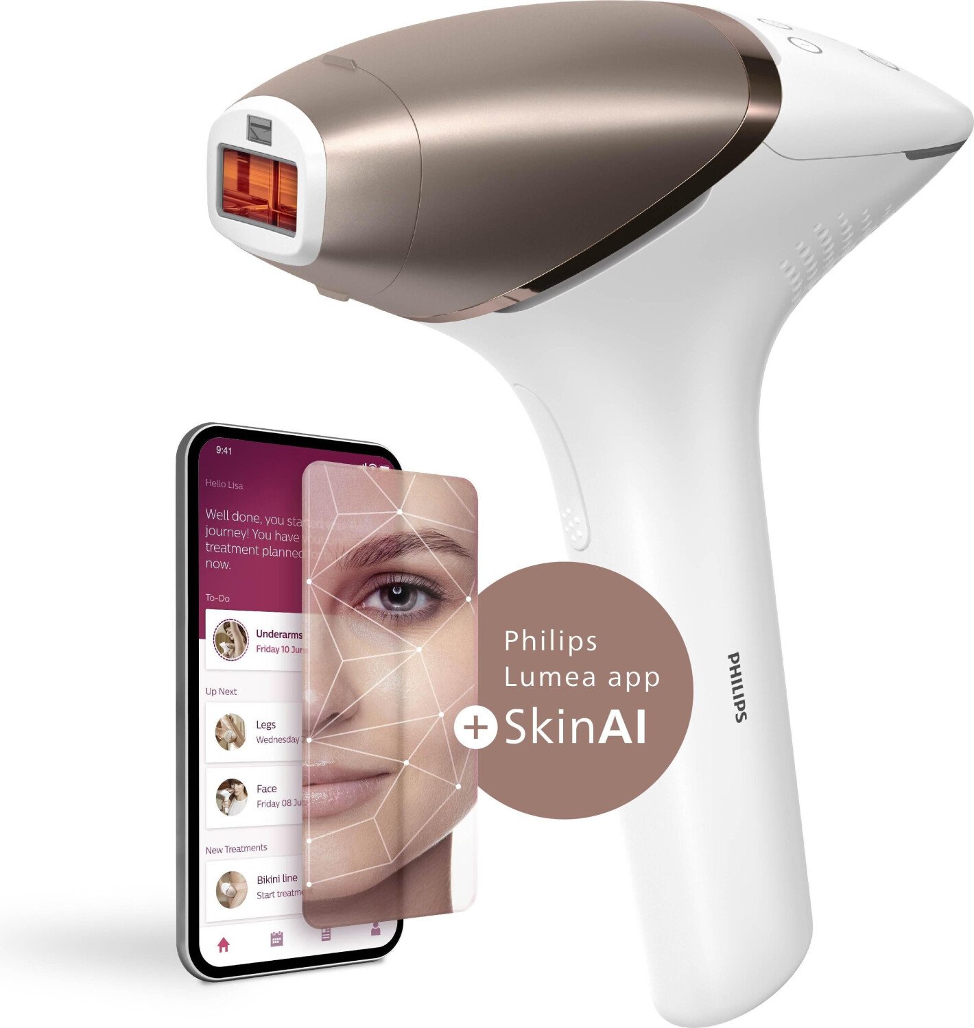 Фотоэпилятор IPL с технологией SenseIQ Philips BRI973/00 Lumea, 450 000 вспышек 