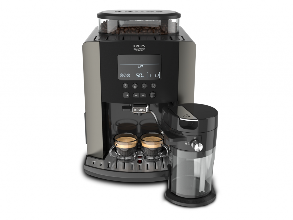 Автоматическая кофемашина KRUPS Arabica Latte EA819E10, 1,7л, 1450W, 15 bar, черный