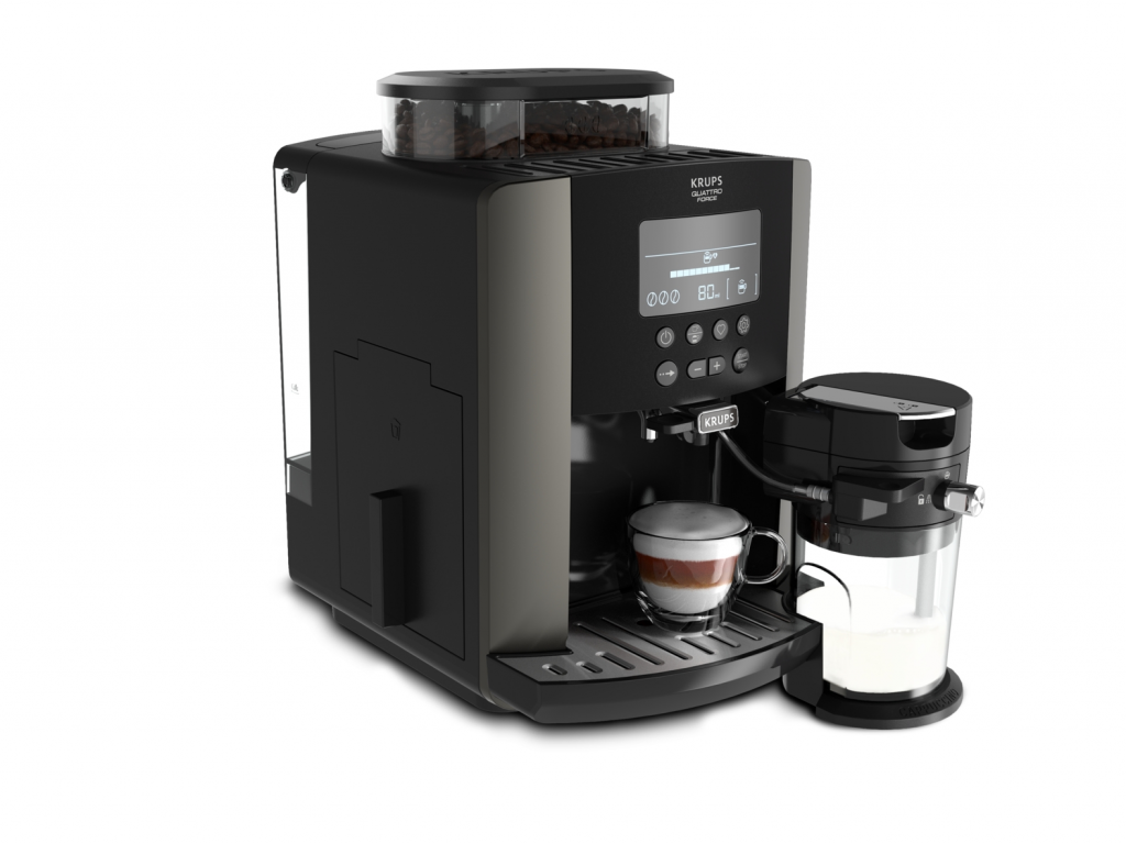 Автоматическая кофемашина KRUPS Arabica Latte EA819E10, 1,7л, 1450W, 15 bar, черный