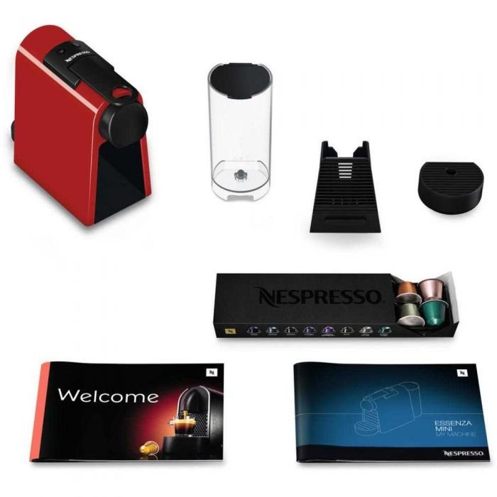 Кофемашина капсульная Nespresso Essenza Mini Ruby Red + Aeroccino3 Black
