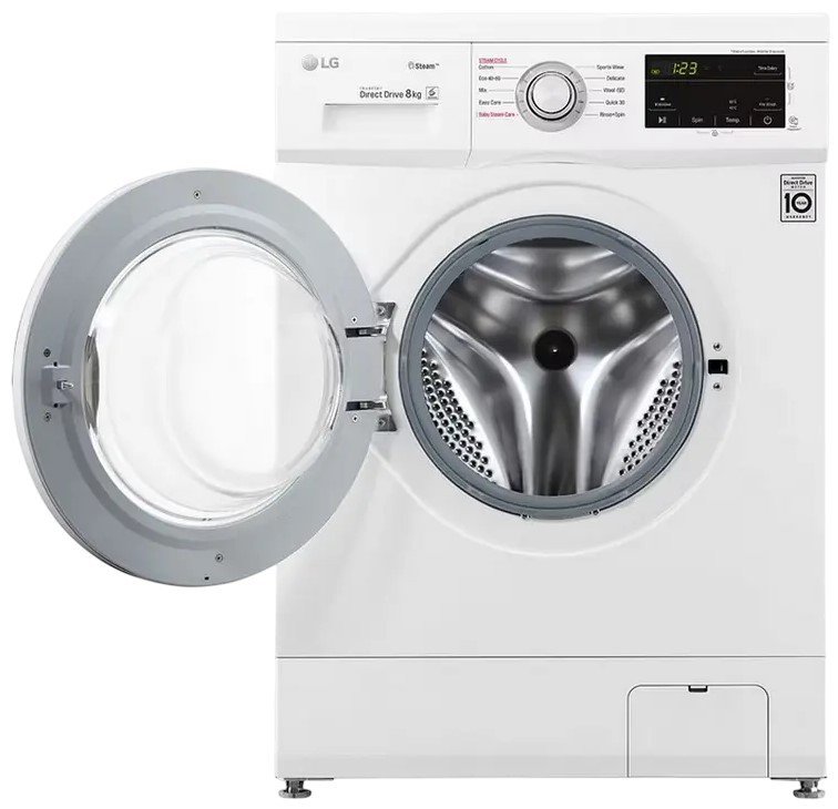Maşina de spălat rufe LG F4J3TS4WE, Steam, 8 kg, 1400rpm, Direct Drive