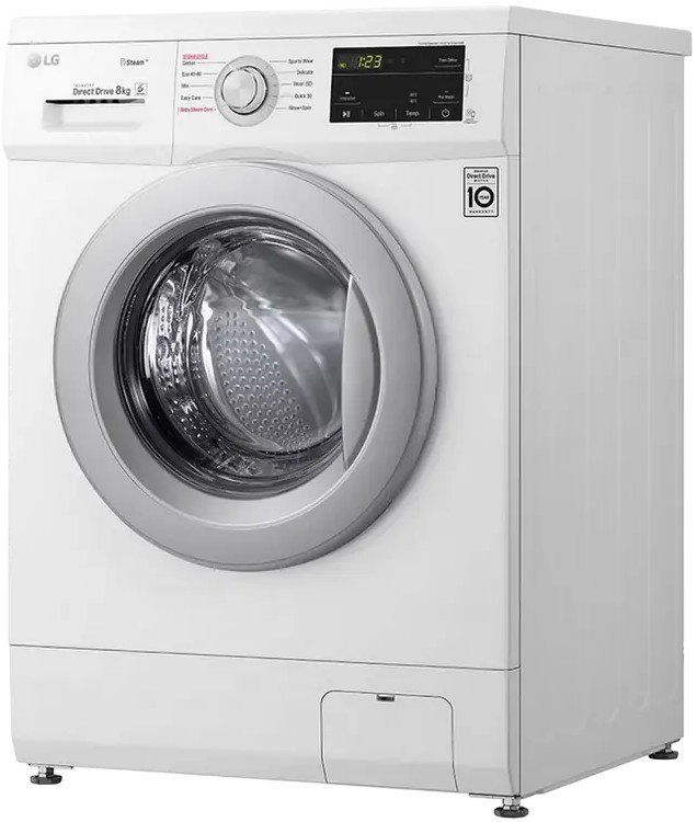 Maşina de spălat rufe LG F4J3TS4WE, Steam, 8 kg, 1400rpm, Direct Drive
