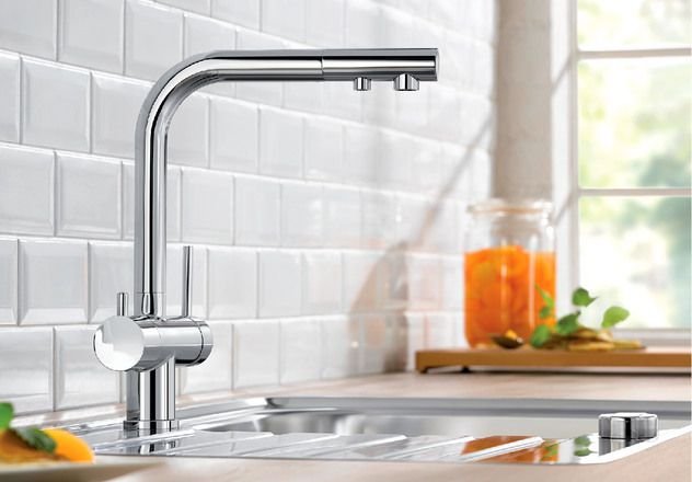 Смеситель кухонный с подключением к фильтру Blanco Fontas II 523129 нержавеющая сталь