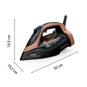 Утюг с паром Tefal Ultimate Power Pro FV9E50C0, 3200 Вт, 300 г/мин, 350 мл, керамическая подошва