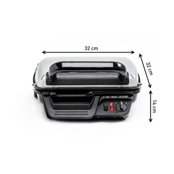 Электрический гриль Tefal GC305012, 2000 Вт, нержавеющая сталь, съемные антипригарные пластины, регулируемый термостат