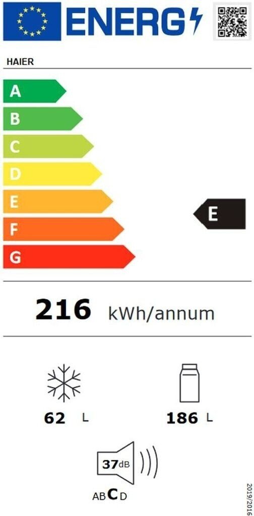 Combina frigorifica incorporabila Haier HBW5518E, Total No Frost, 248 l, H 178 cm, Clasa E, Wi-Fi