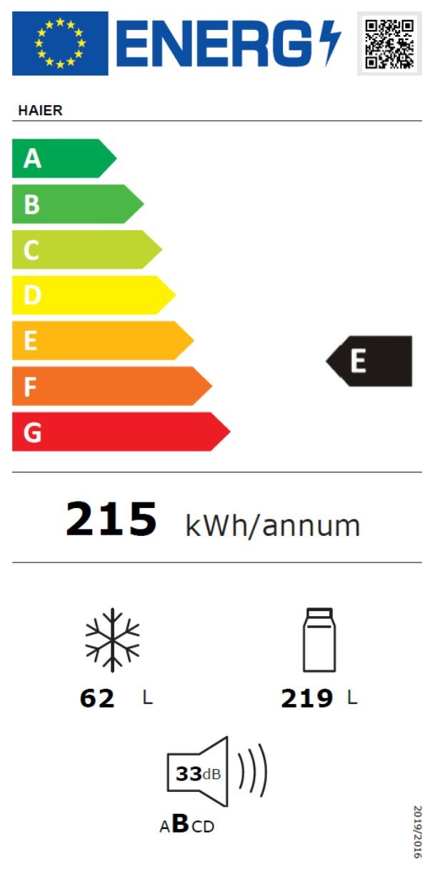 Combina frigorifica incorporabila Haier HBW5519E, Total No Frost, 281 l, H 193 cm, Clasa E, Wi-Fi