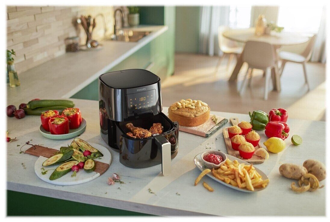 Friteuza cu aer cald Philips NA231/00, 6.2l, 13 functii, negru