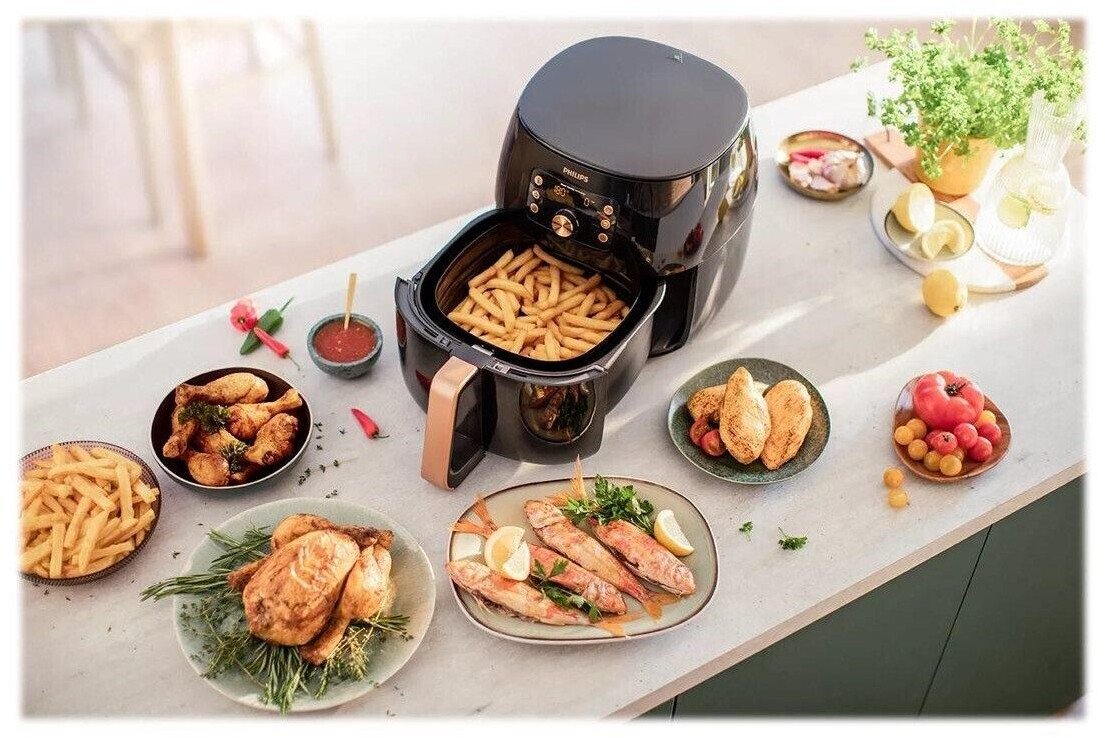 Friteuza cu aer cald Philips Airfryer Smart XXL HD9867/90, 7,3l, negru
