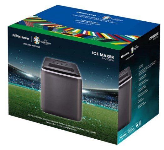 Ледогенератор Hisense IMC2000A, 120 Вт, 2,8 л, 20кг / 24ч, черно-серый