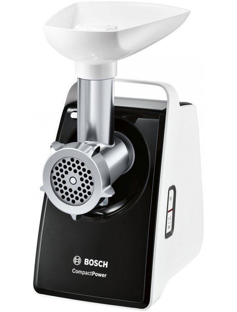 Tocator de carne Bosch MFW3X13B, 2.5 kg/min, 2000 W, Alb cu negru