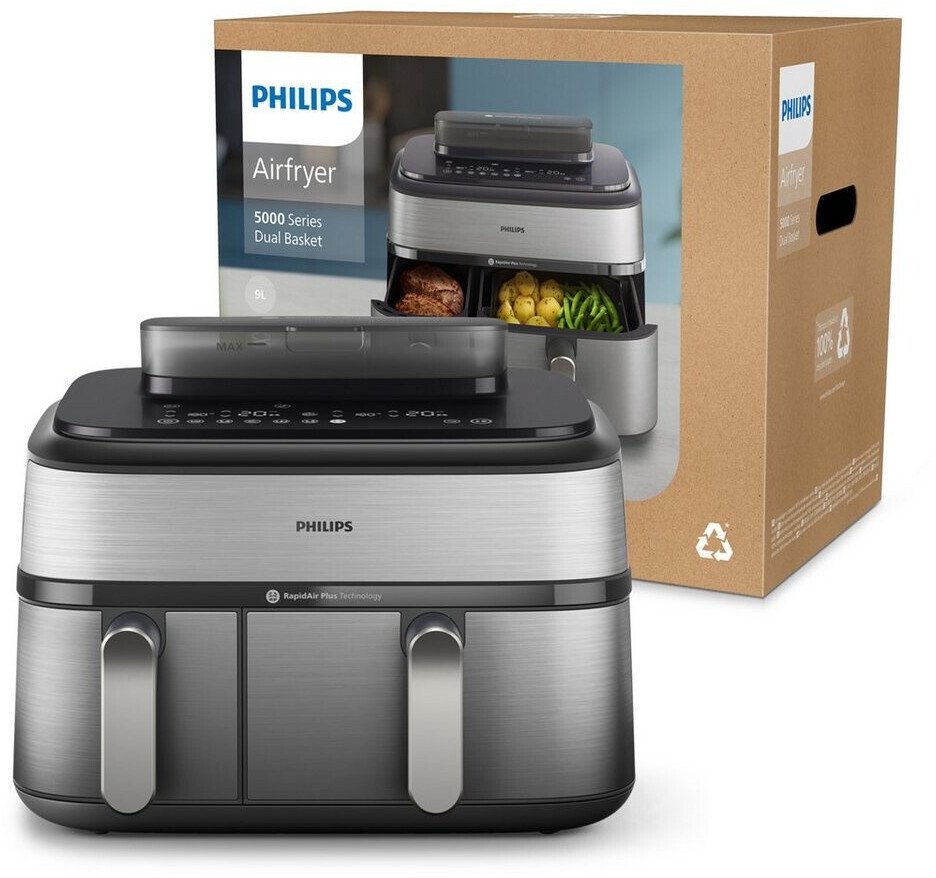 Двойная фритюрница Philips Серия 5000 NA555/00, 3.0кг, 9.0л, 2750Вт