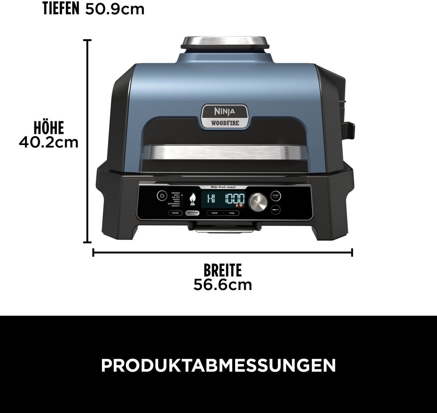 Grătar electric cu funcție de afumare Ninja Woodfire Pro Connect XL OG901EU