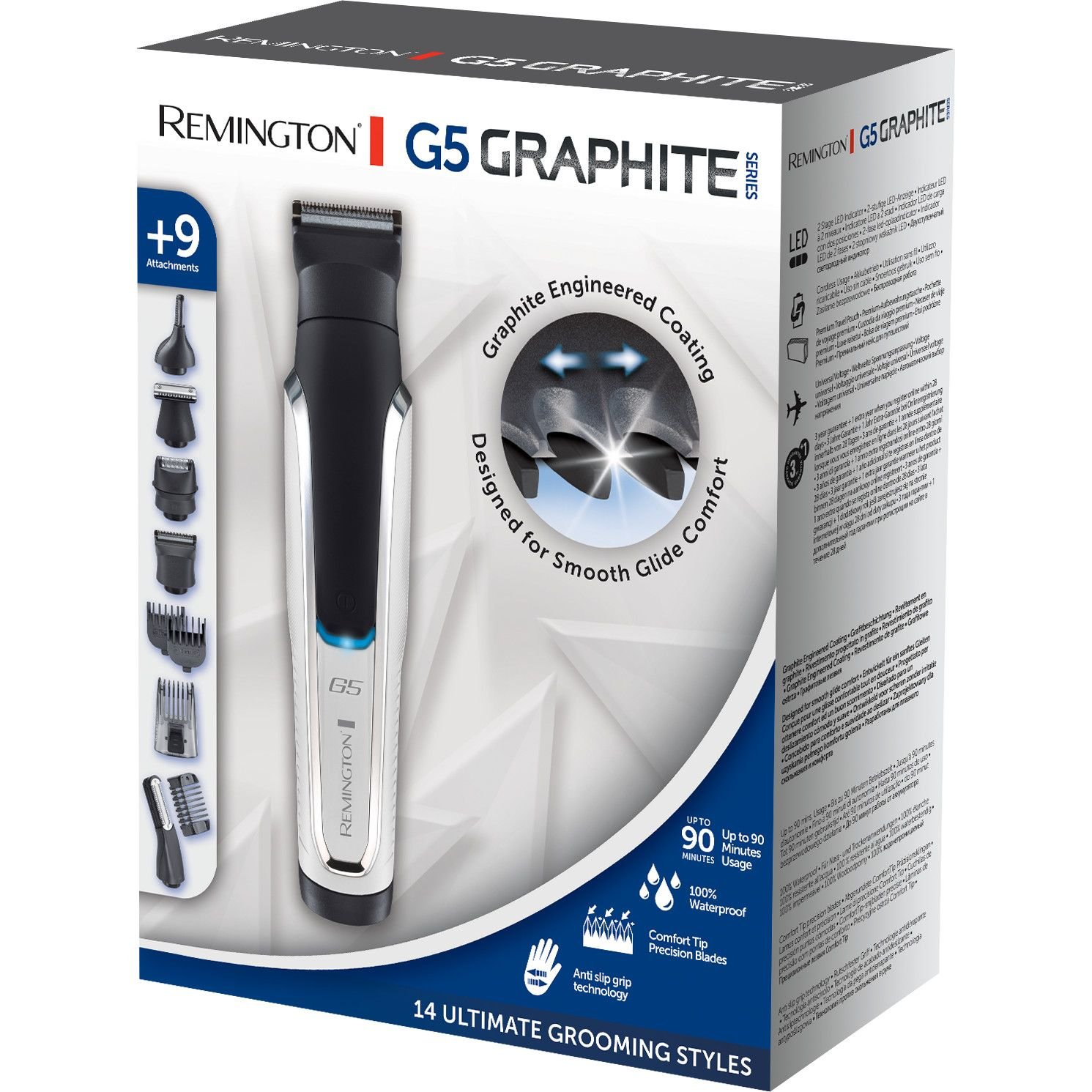 Set de tuns barba si parul 9 in 1 Remington PG5000 Graphite Series G5 