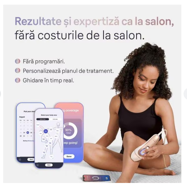 Aparat de epilat cu IPL Braun Skin i-Expert Pro 7 PL7147, 400.000 impulsuri, 10 viteze, 3 accesorii, SkinPro 2.0, reatea, alb-bronz