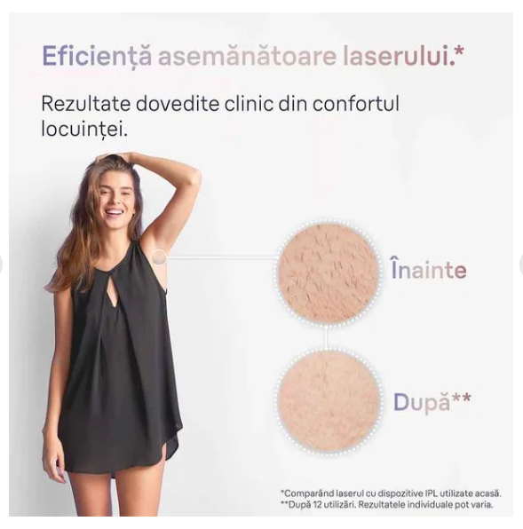 Aparat de epilat cu IPL Braun Skin i-Expert Pro 7 PL7147, 400.000 impulsuri, 10 viteze, 3 accesorii, SkinPro 2.0, reatea, alb-bronz