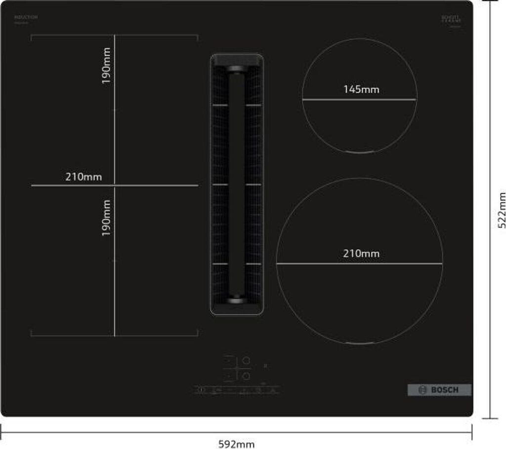 Plită pe inducție cu sistem de ventilare integrat Bosch PVS611B16E