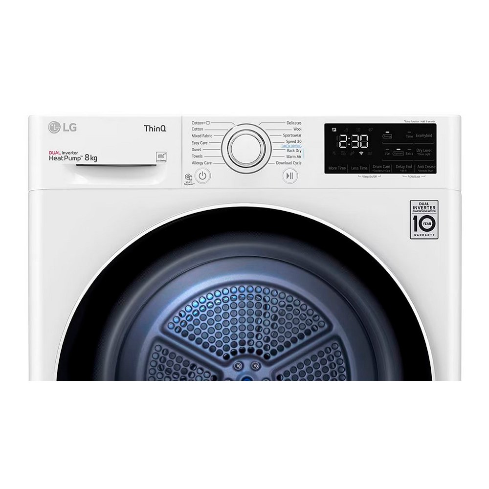 Uscator de rufe LG RH80V3AV6N, 8 kg, EcoHybrid, ThinQ, Clasa A++