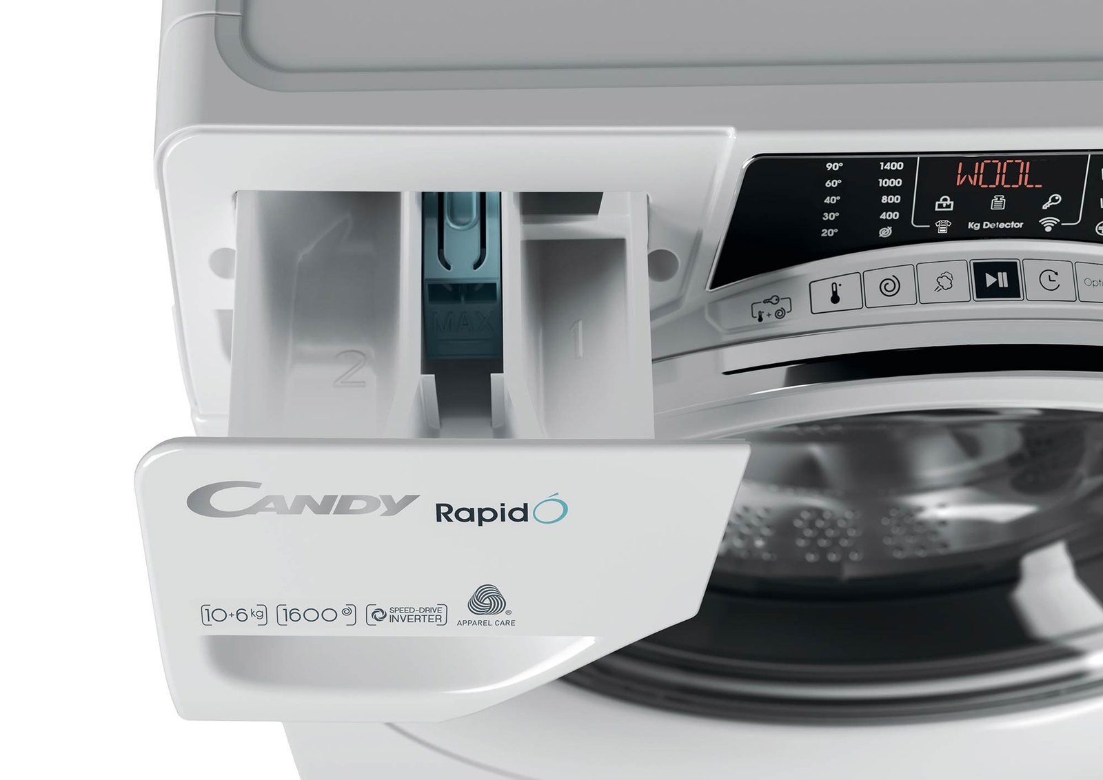 Mașină de spălat rufe cu uscător Candy ROW61064DWMCT-S, 10 + 6 kg, 1600 RPM, Steam, Clasa A / A, Wi-Fi