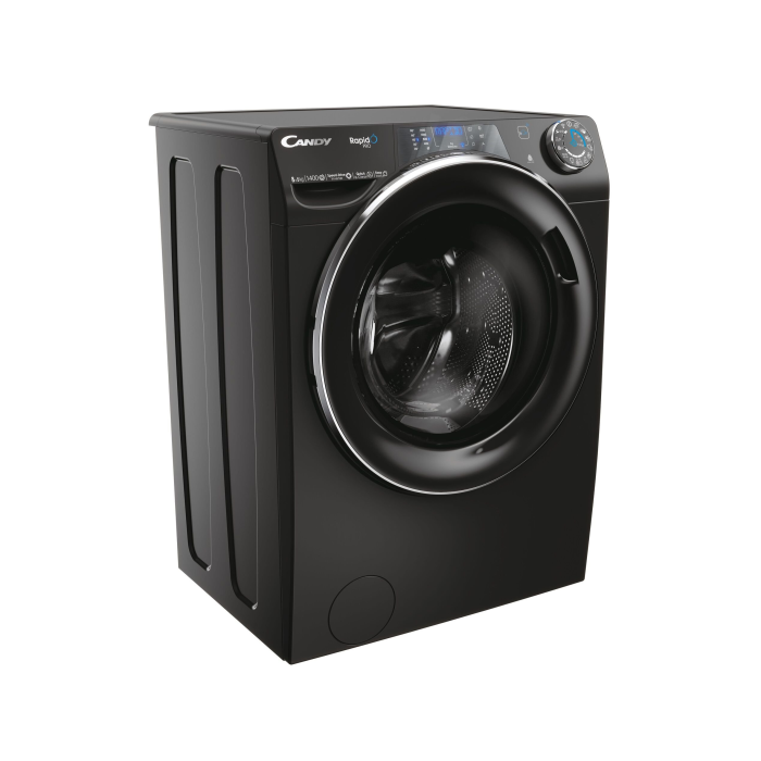 Mașină de spălat rufe cu uscător Candy RPW4856BWMBCB-S RapidÓ PRO, 8 + 5 kg, 1400 RPM, Clasa A / D, Wi-Fi, negru