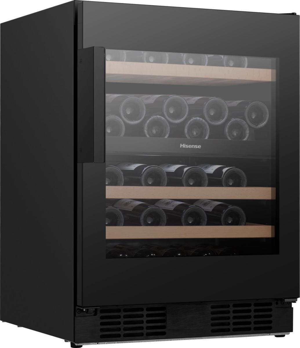 Винный холодильник Hisense RW3N122GSLF, 46 бутылок, H 82 см, Класс F, Wi-Fi, черный