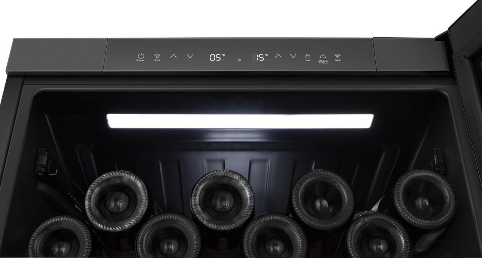 Винный холодильник Hisense RW3N122GSLF, 46 бутылок, H 82 см, Класс F, Wi-Fi, черный