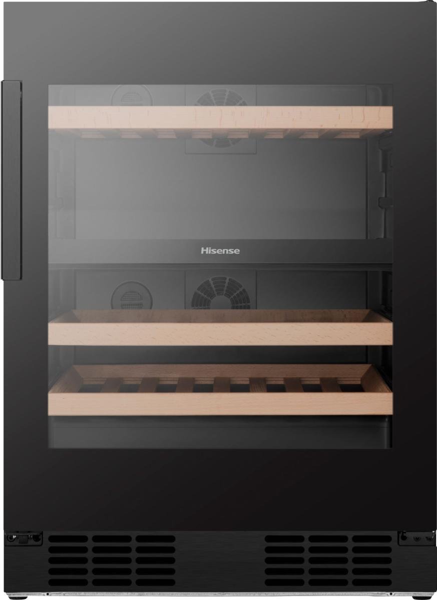 Винный холодильник Hisense RW3N122GSLF, 46 бутылок, H 82 см, Класс F, Wi-Fi, черный