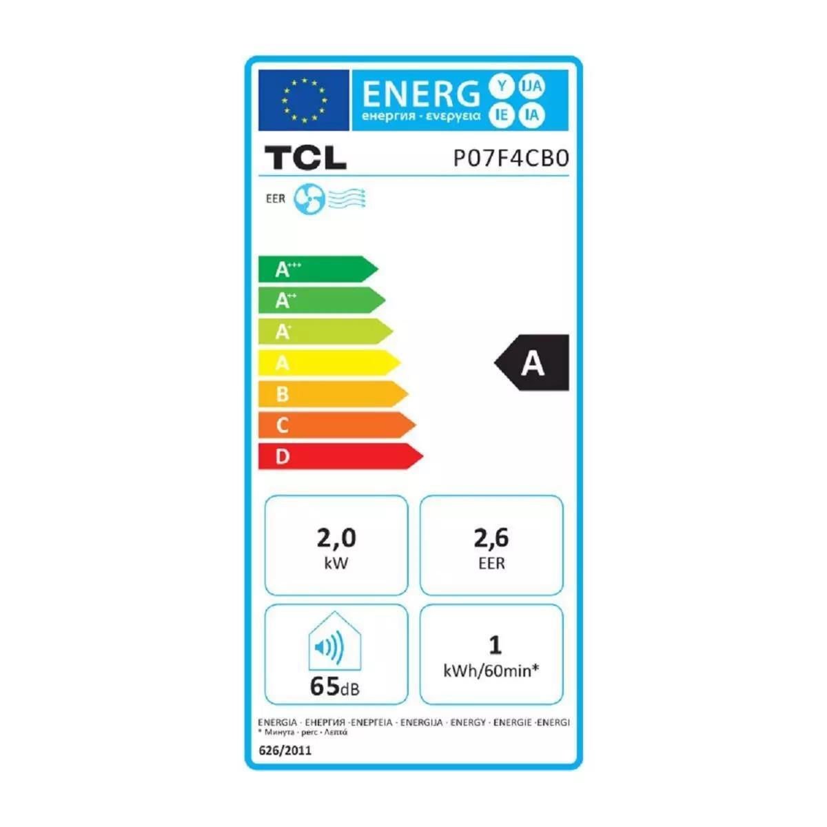 Портативный кондиционер TCL P09F4CSBO, 9000 BTU, площадь до 25 м²