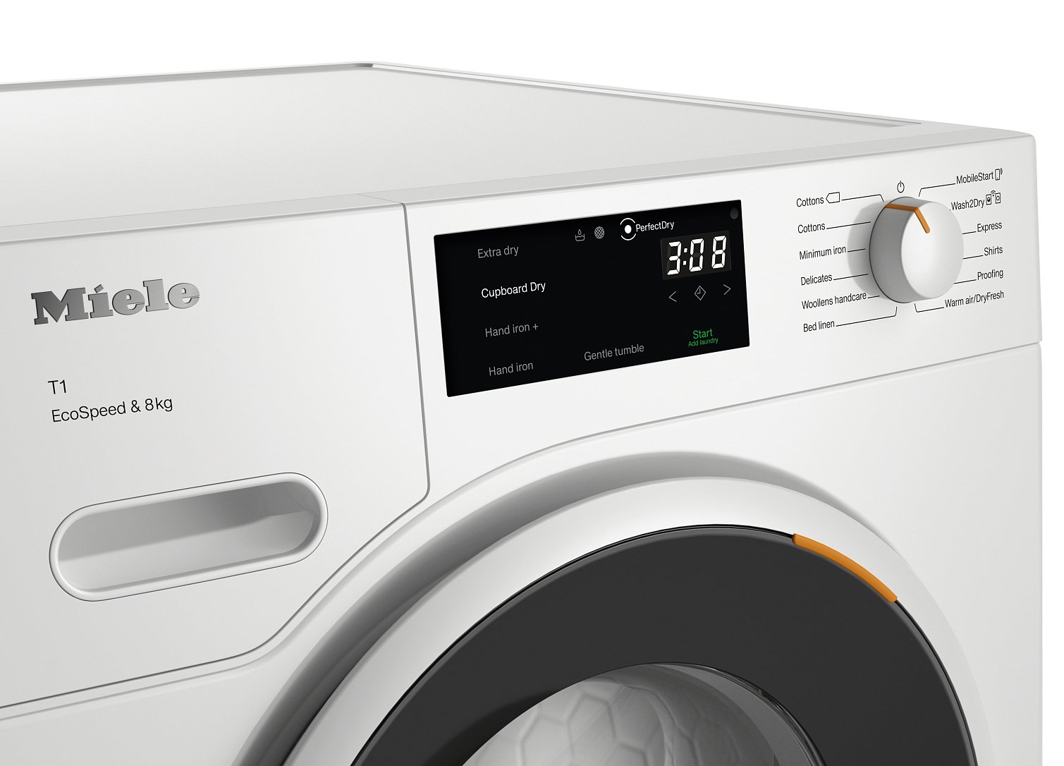 Uscator de rufe Miele TWC 640 WP EcoSpeed 8kg DirectSensor I Miele@home I Tehnologie DryProtect