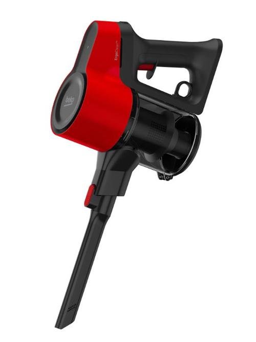 Aspirator vertical ErgoClean Beko VRT50121VR, 21.6 V, Autonomie 45 min, 0.5 L, PerformCyclone, Filtru HEPA 10 (Negru/Rosu)
