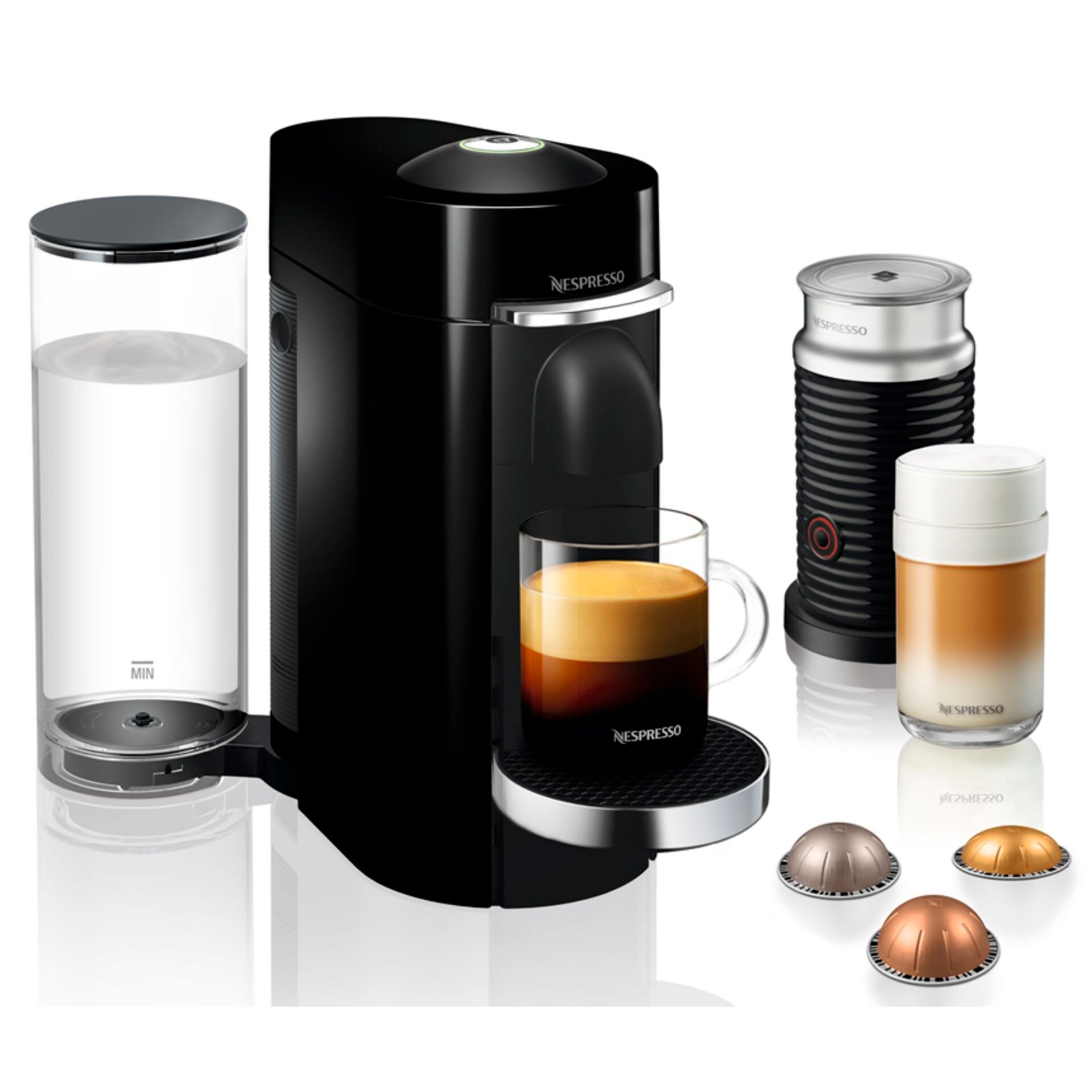 Кофемашина капсульная DeLonghi ENV155.B VertuoPlus + Nespresso Aeroccino