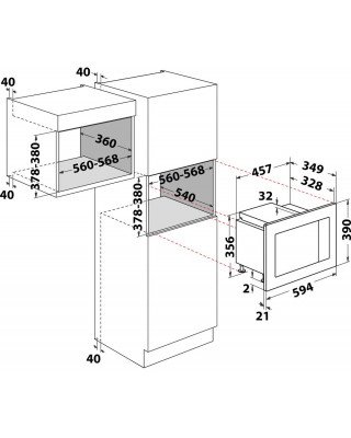 Cuptor cu microunde incorporabil Whirlpool WMF200G NB