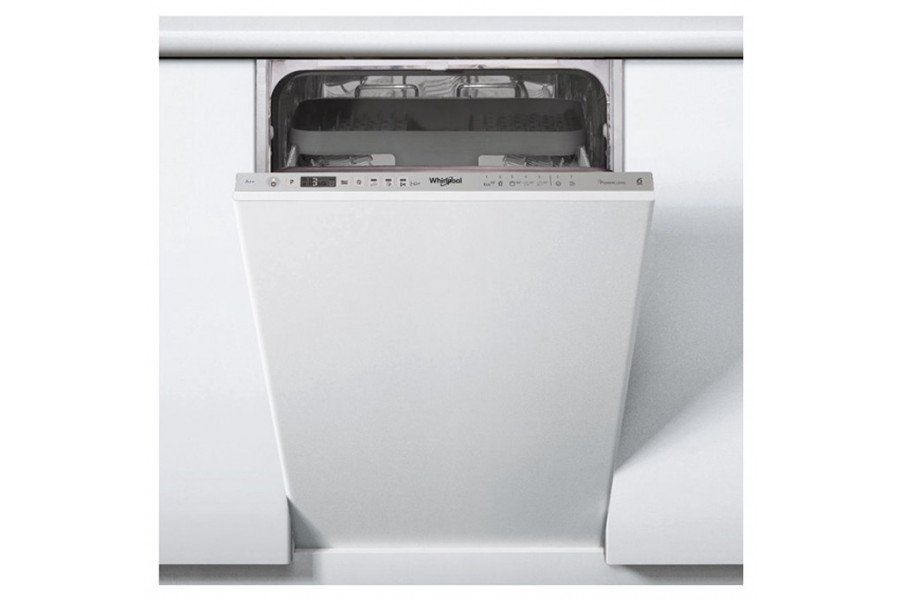 Mașină de spălat vase încorporabilă Whirlpool WSIO3T223PCEX, 6th sense, 10 seturi, 7 programe, 45 cm, Clasa E, panou comanda inox