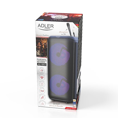 Портативная колонка с радио Adler AD 1903, Bluetooth, USB