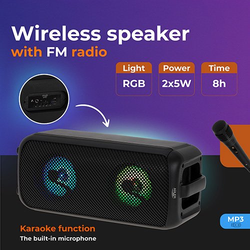 Портативная колонка с радио Adler AD 1903, Bluetooth, USB